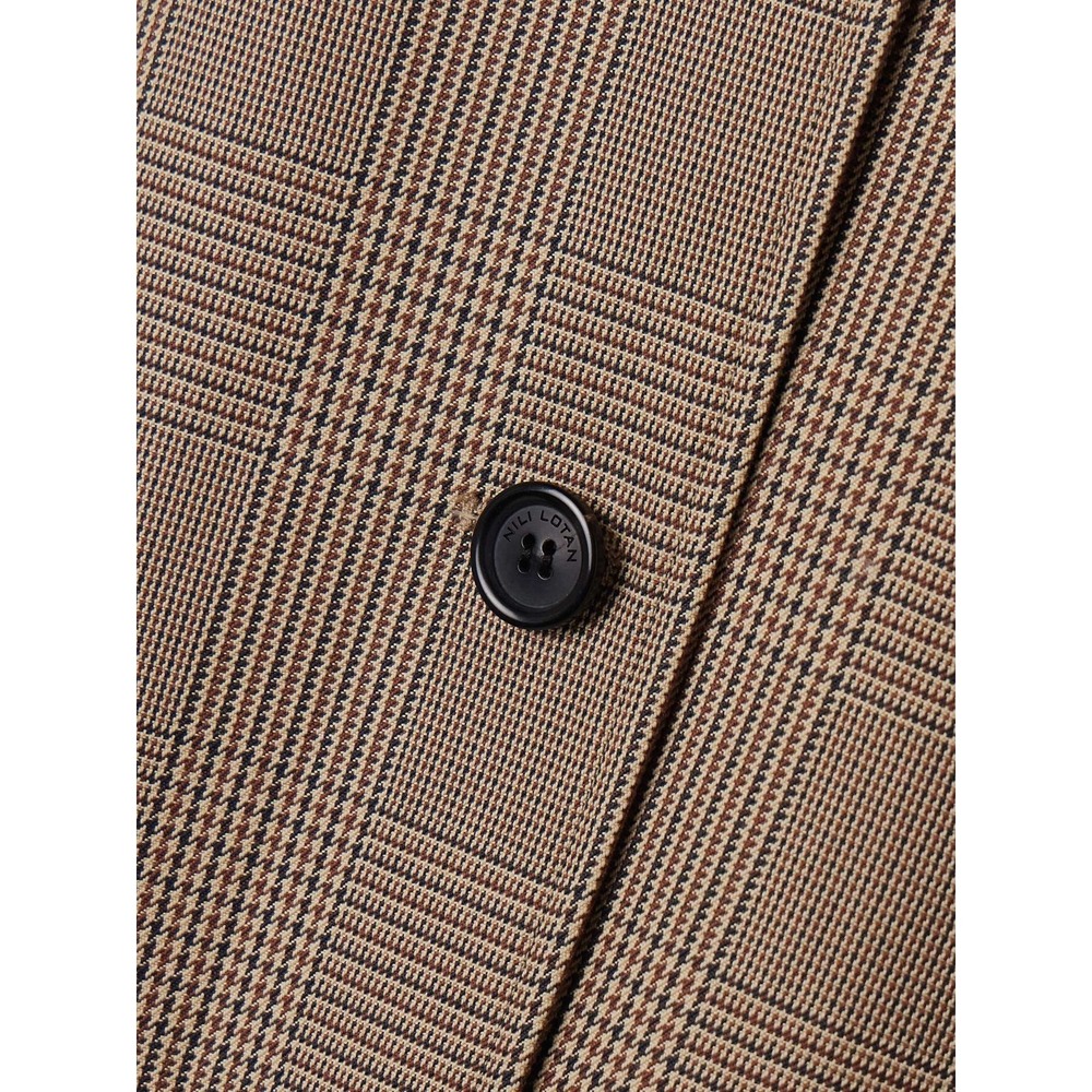 NWOT Nili Lotan Watson Duster Trench Coat in Beige Check Old Money/ Quiet Luxury - Picture 5 of 15